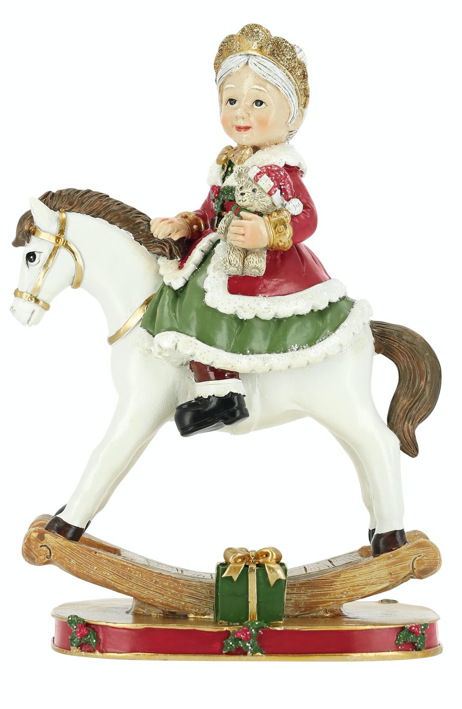 Mère Noël sur cheval à bascule Mère Noël sur cheval à bascule