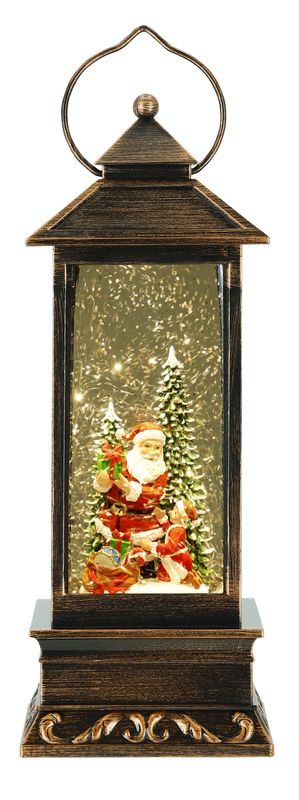 Lanterne à eau LED Père Noël offrant un cadeau à un enfant