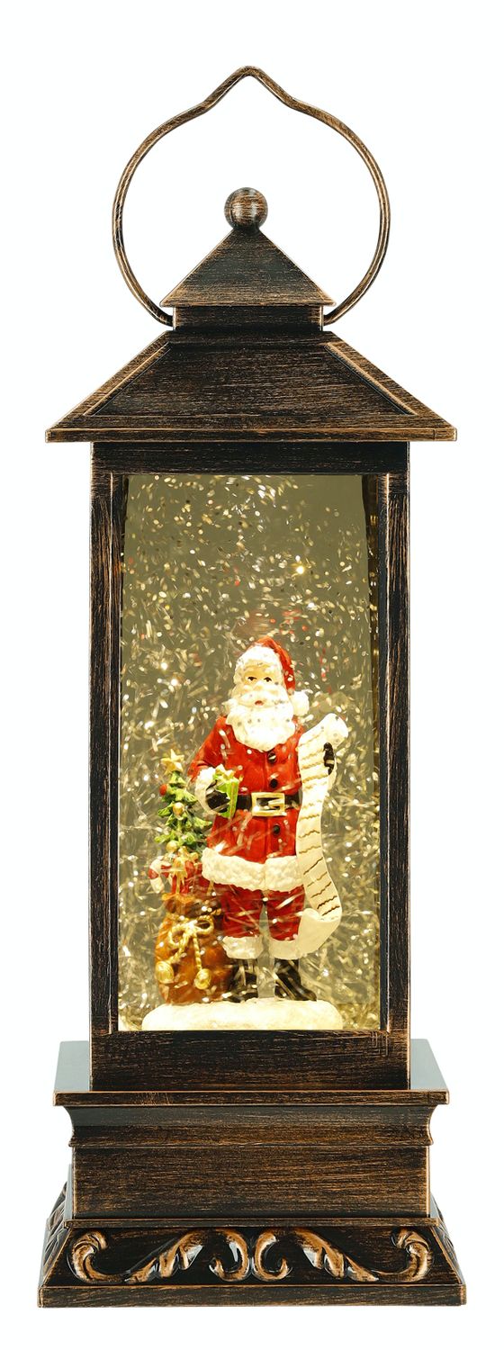 Lanterne à eau LED Père Noël avec la liste des enfants sages Lanterne à eau LED Père Noël avec la liste des enfants sages