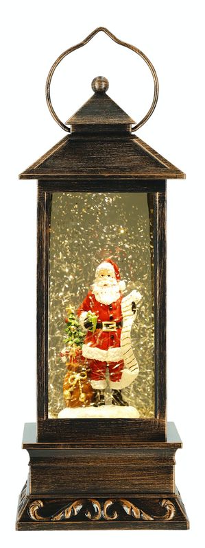 Lanterne à eau LED Père Noël avec la liste des enfants sages