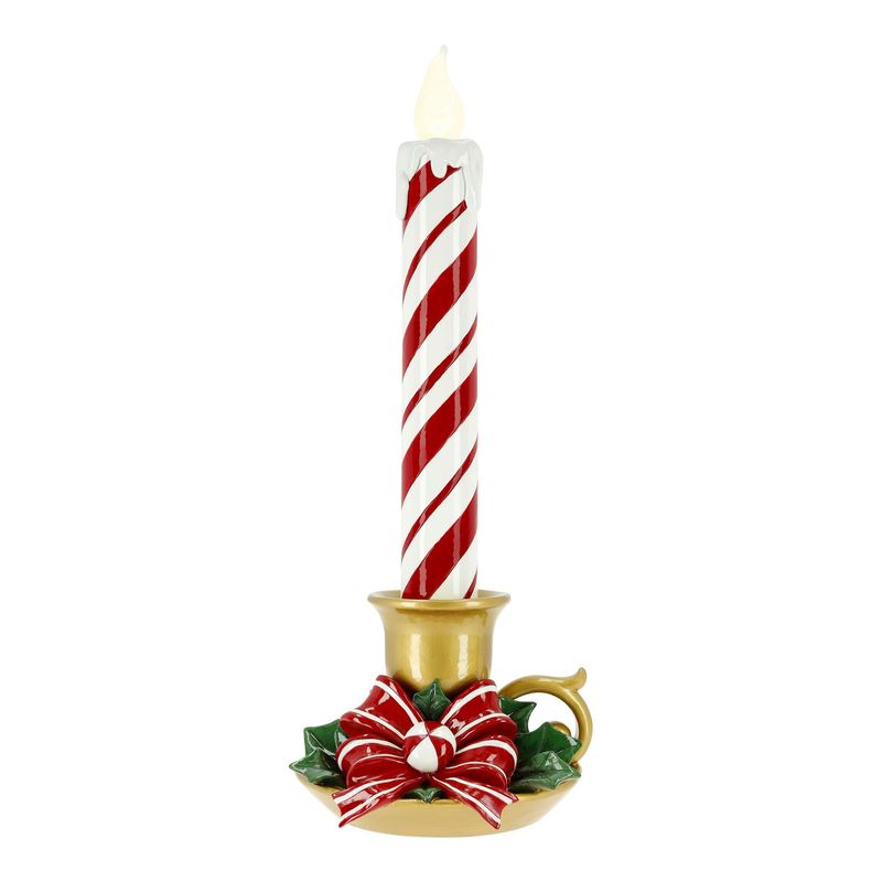 Bougie de Noël blanche et rouge - 46 CM