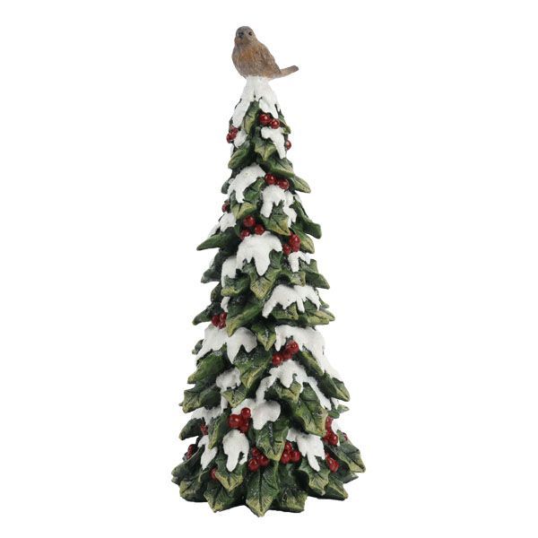 Sapin enneigé avec oiseau – 33 cm Sapin enneigé avec oiseau – 33 cm