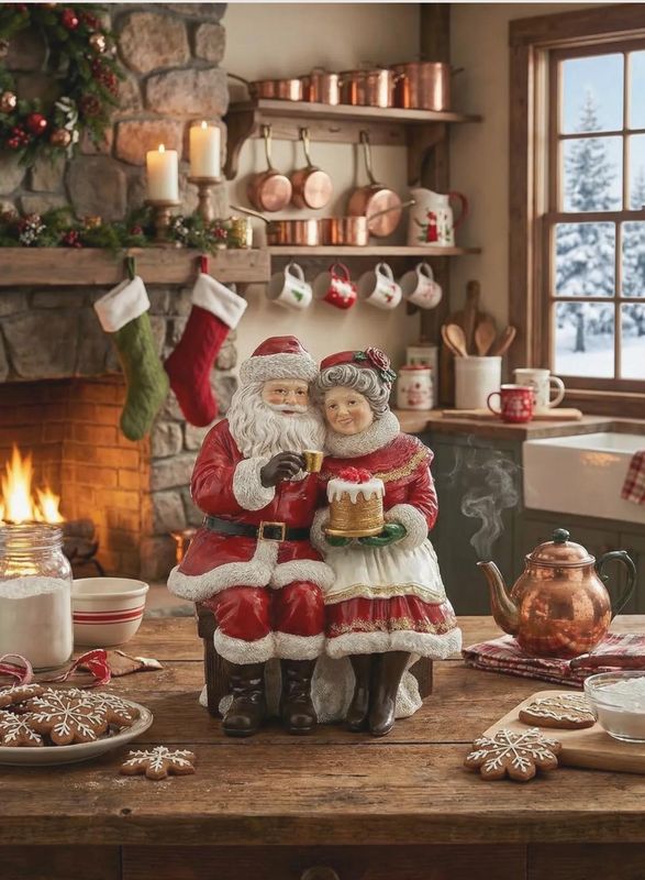 Mr & Mrs Santa assis – Décoration de Noël 29 cm Mr & Mrs Santa assis – Décoration de Noël 29 cm