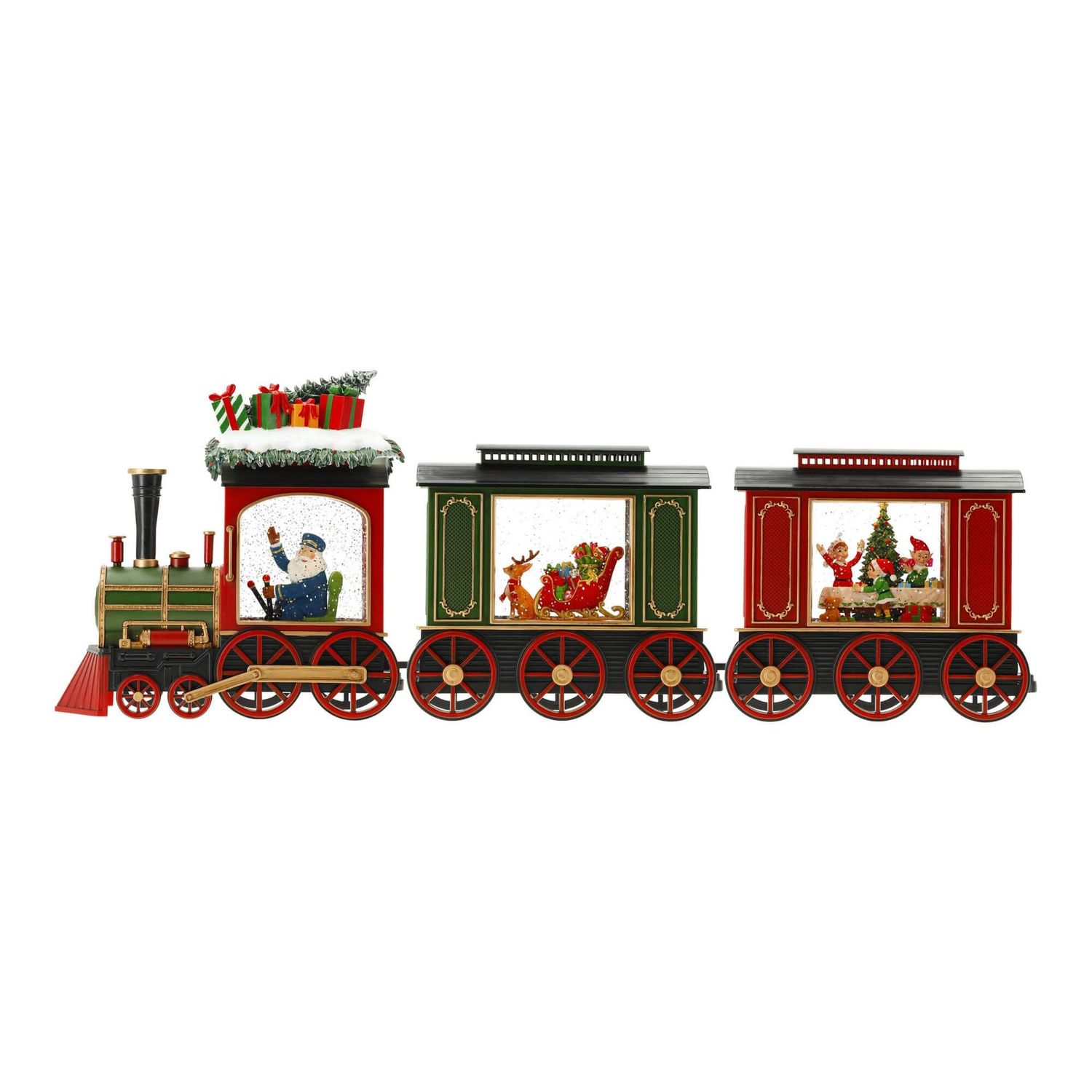 Locomotive et wagons tournant sur l'eau Locomotive et wagons tournant sur l'eau