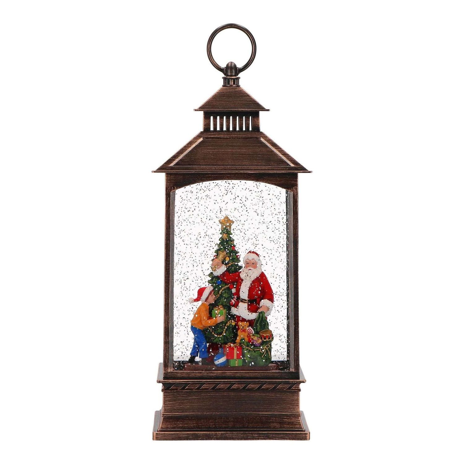 Père Noël lanterne et enfant Père Noël lanterne et enfant