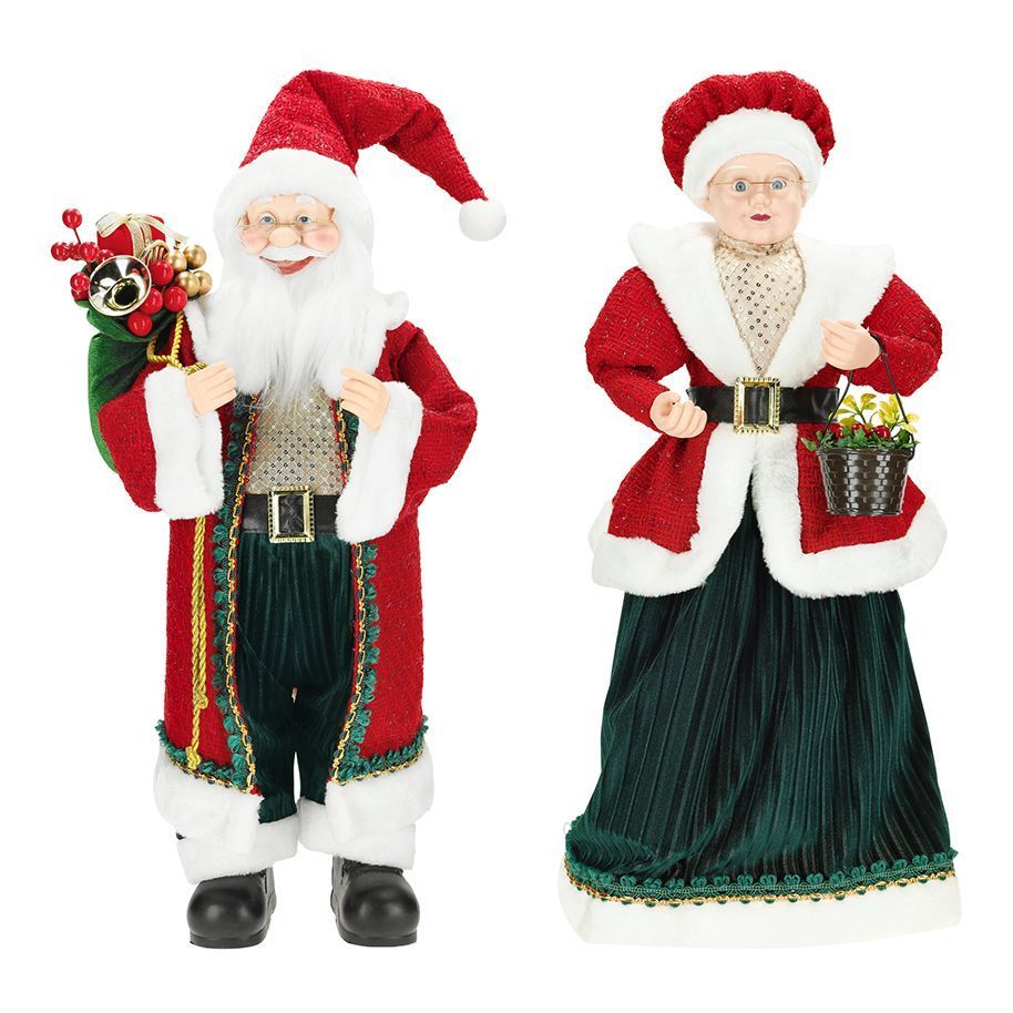Santa & Mrs Santa standing 2ass Santa & Mrs Santa standing 2ass
