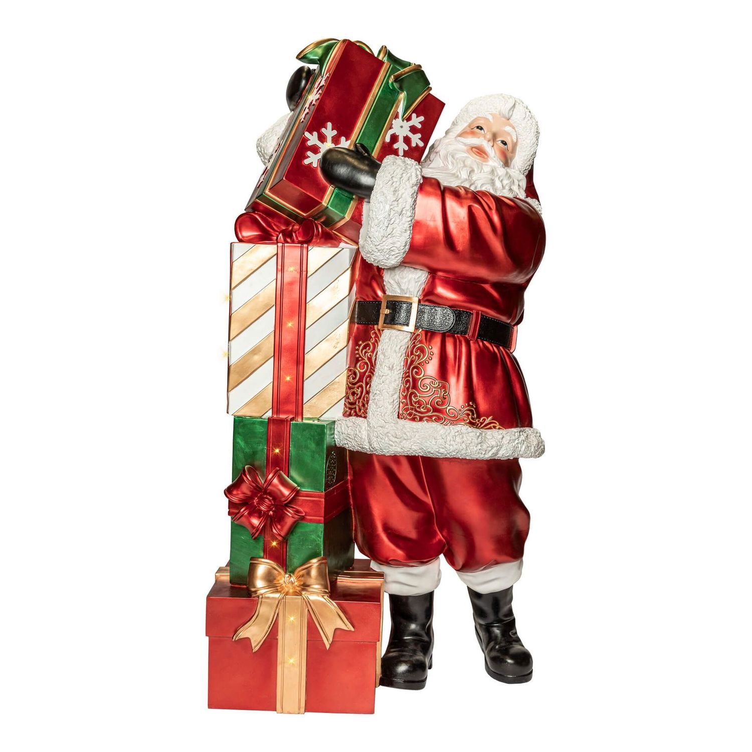 Le Père Noël avec des cadeaux en fibre de verre Le Père Noël avec des cadeaux en fibre de verre