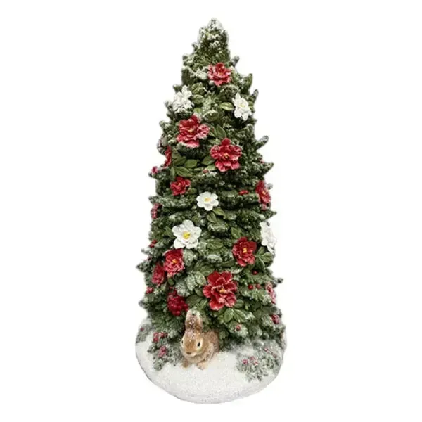 Sapin de Noël de 35 cm avec fleurs Sapin de Noël de 35 cm avec fleurs