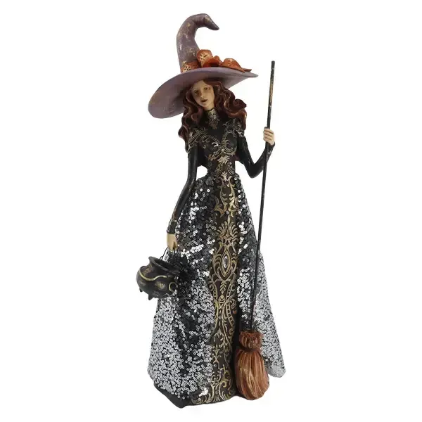 Sorcière de 46 cm avec balai Sorcière de 46 cm avec balai