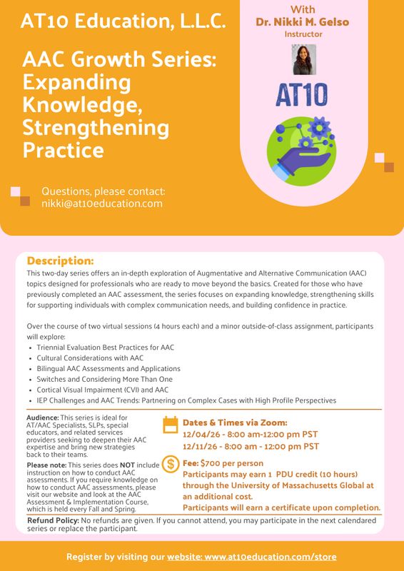 AAC Growth Series: Expanding Knowledge, Strengthening Practice - Virtual, Begins 12/4/2026