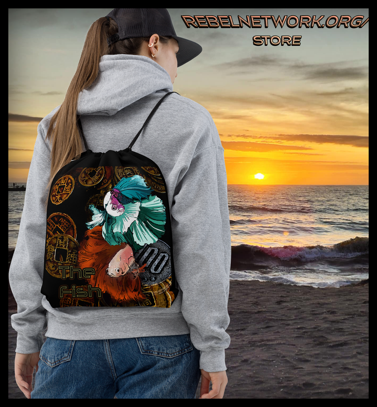 Lucky Siamese Fish Drawstring Bag