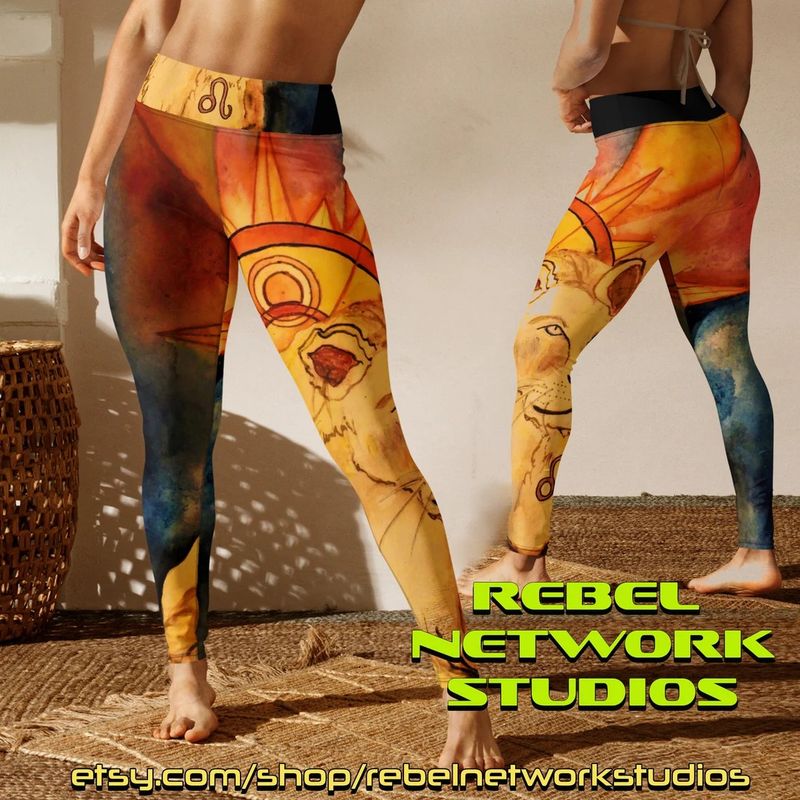 Leo Astrology Yoga Leggings