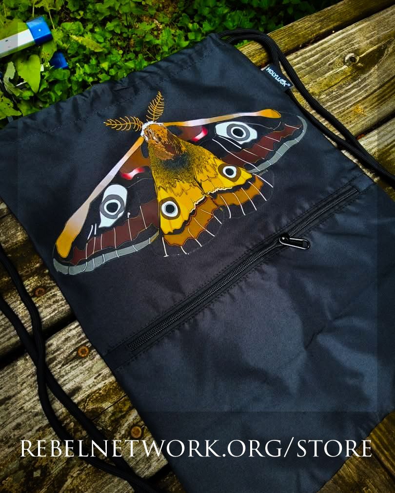 Emperor Moth Drawstring Bookbag