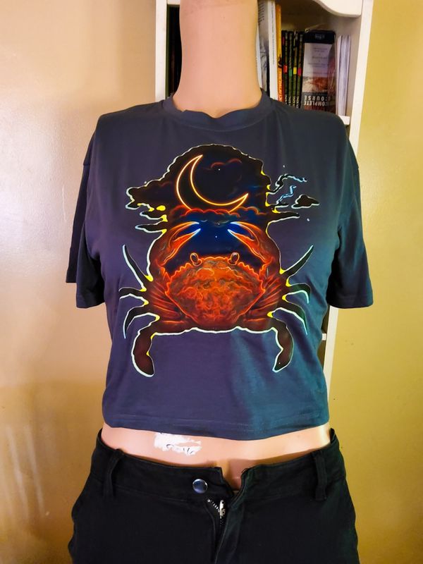 Cancer Moon Crop Top Tee