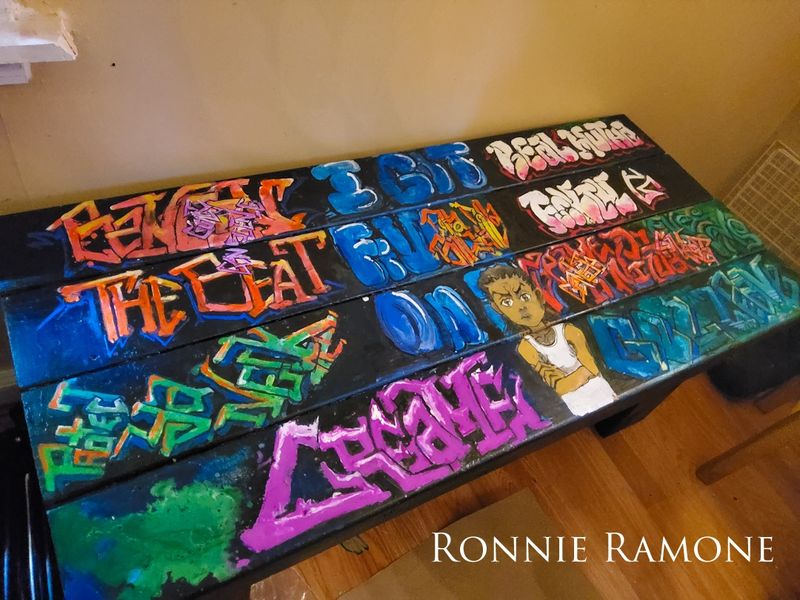 Graffiti Hip Hop Art Table Boondocks Inspired