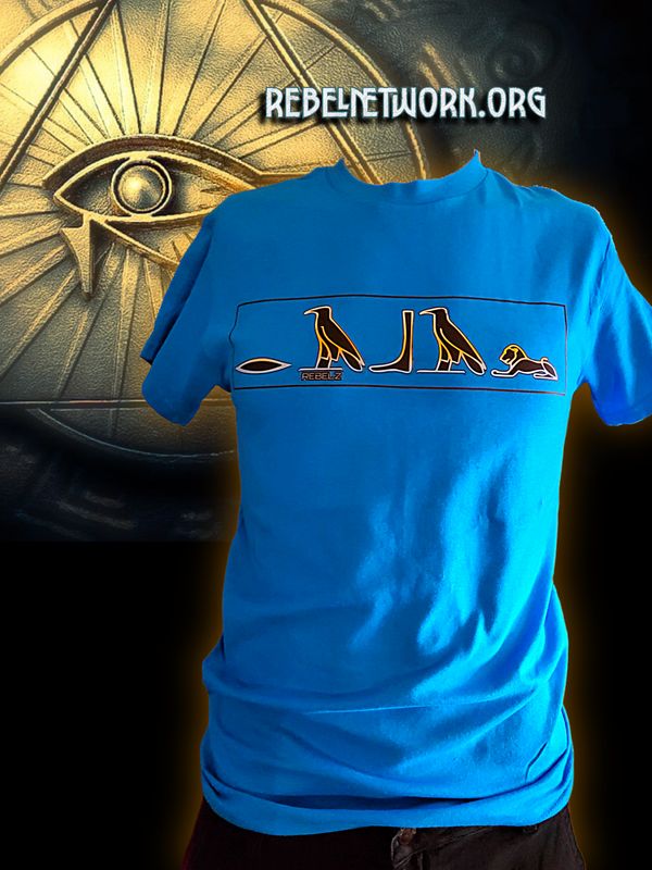 RebelZ Egyptian Heiroglyphs Blue Shirt