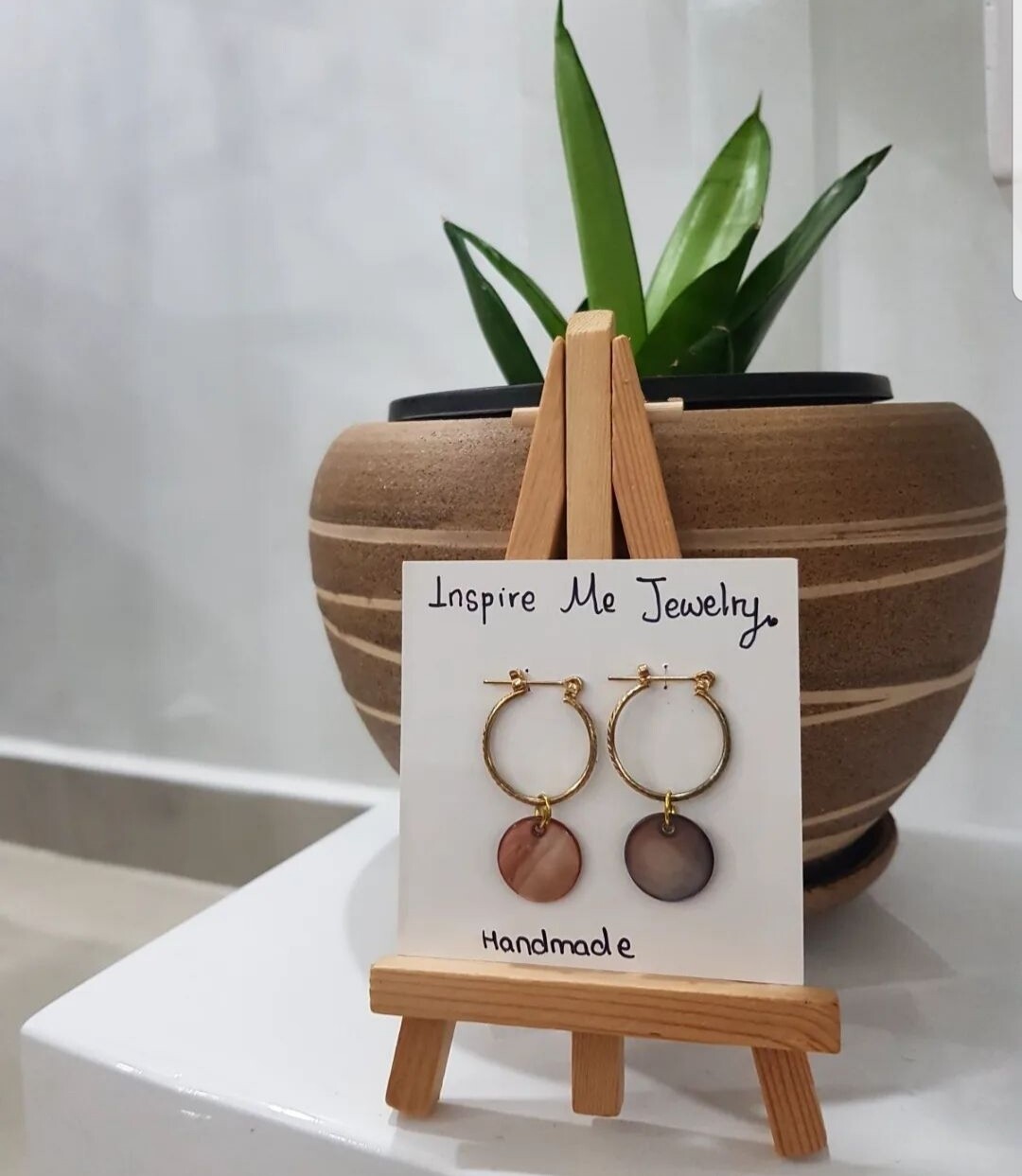 Mother of Pearl Mini Hoops