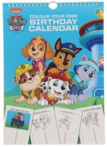 Paw Patrol Geburtstagskalender zum selber ausmalen