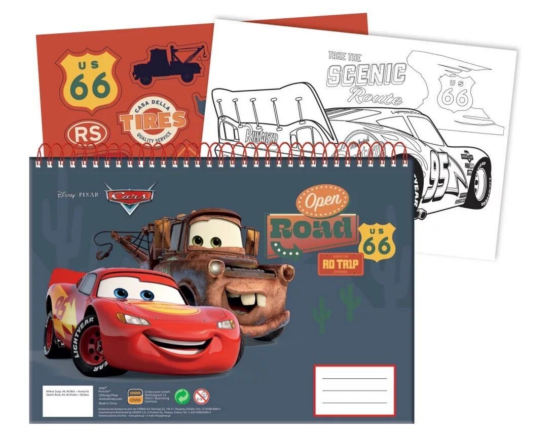 Cars Block 40 Seiten + Sticker