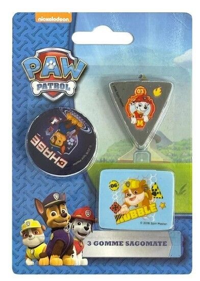 Paw Patrol Radiergummis 3 Stück