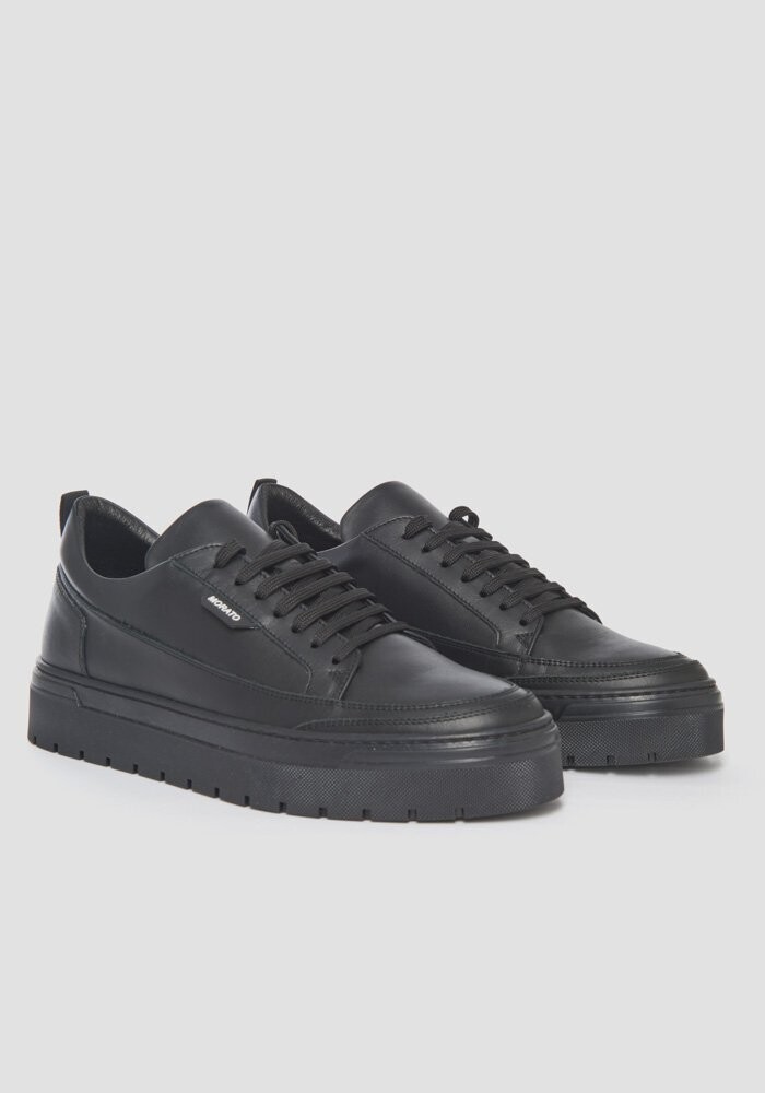 Antony Morato "FLINT" black leather sneakers