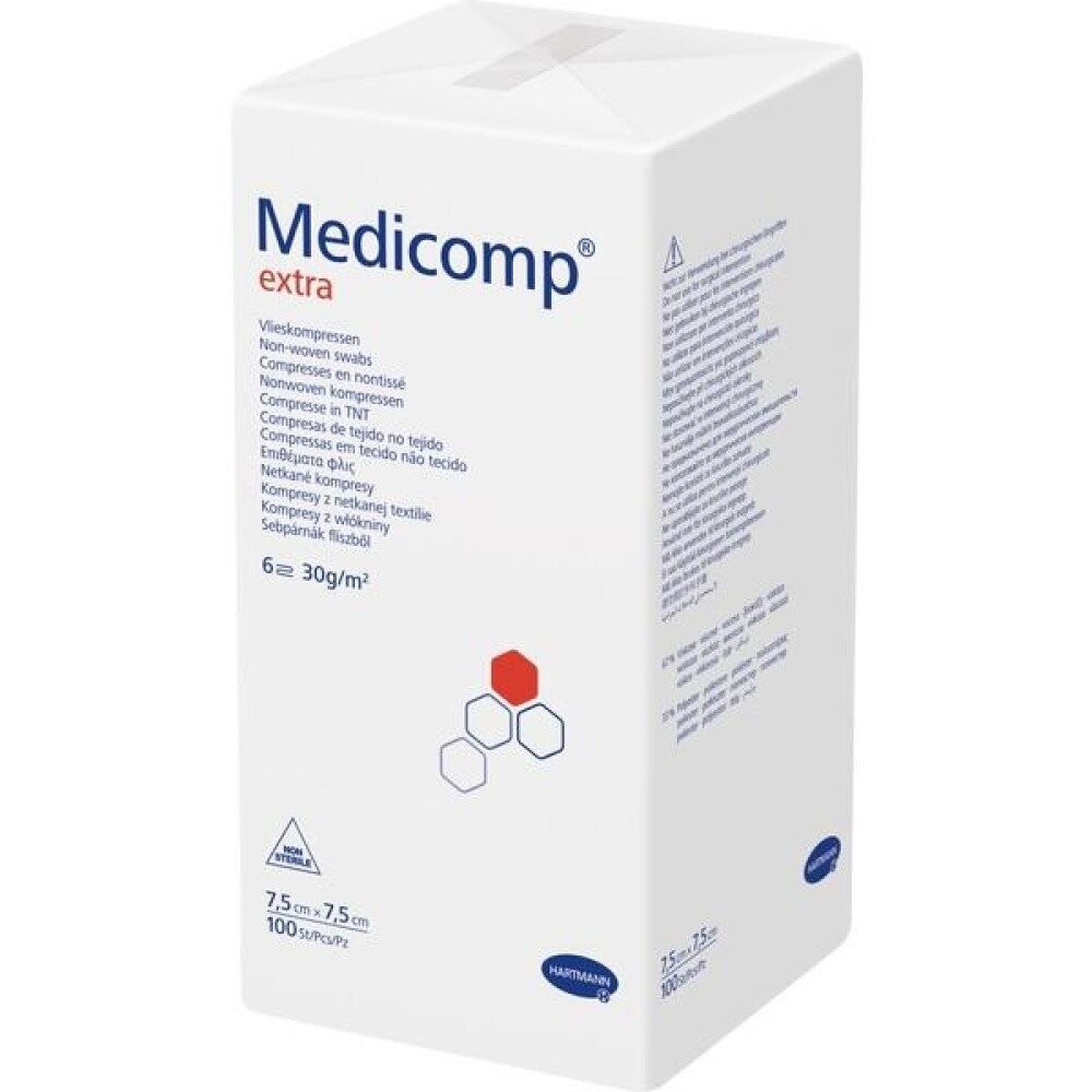 Compresses non tissées 5/5cm Medicomp Hartmann 
(100 pièces)