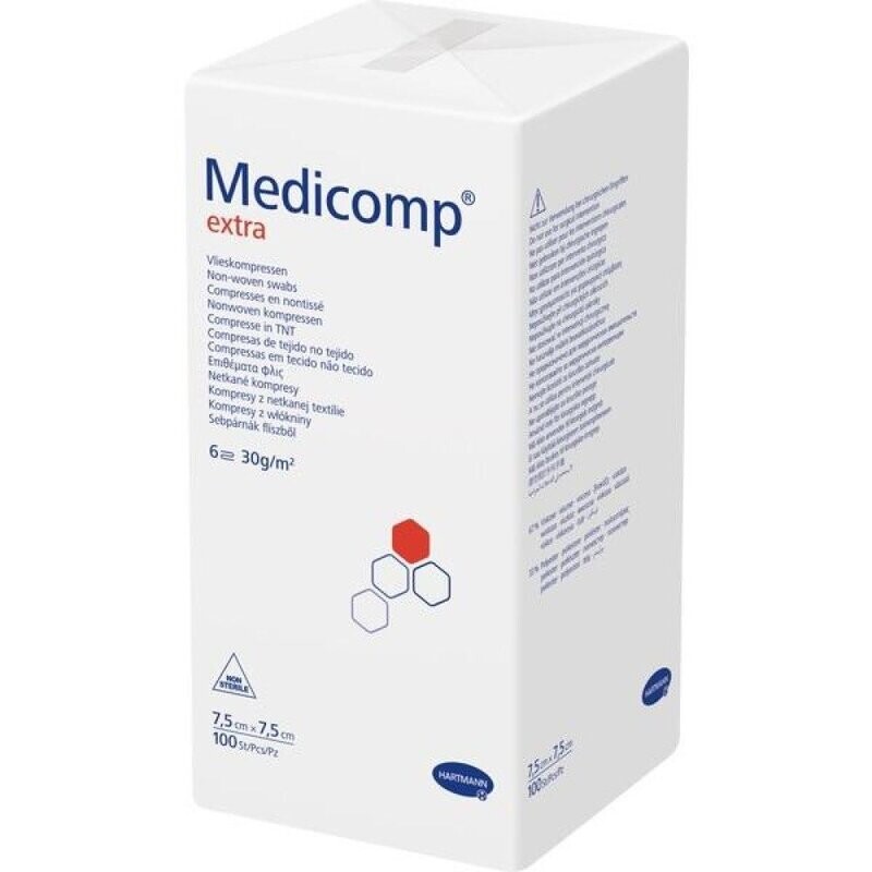 Compresses non tissées 5/5cm Medicomp Hartmann 
(100 pièces)