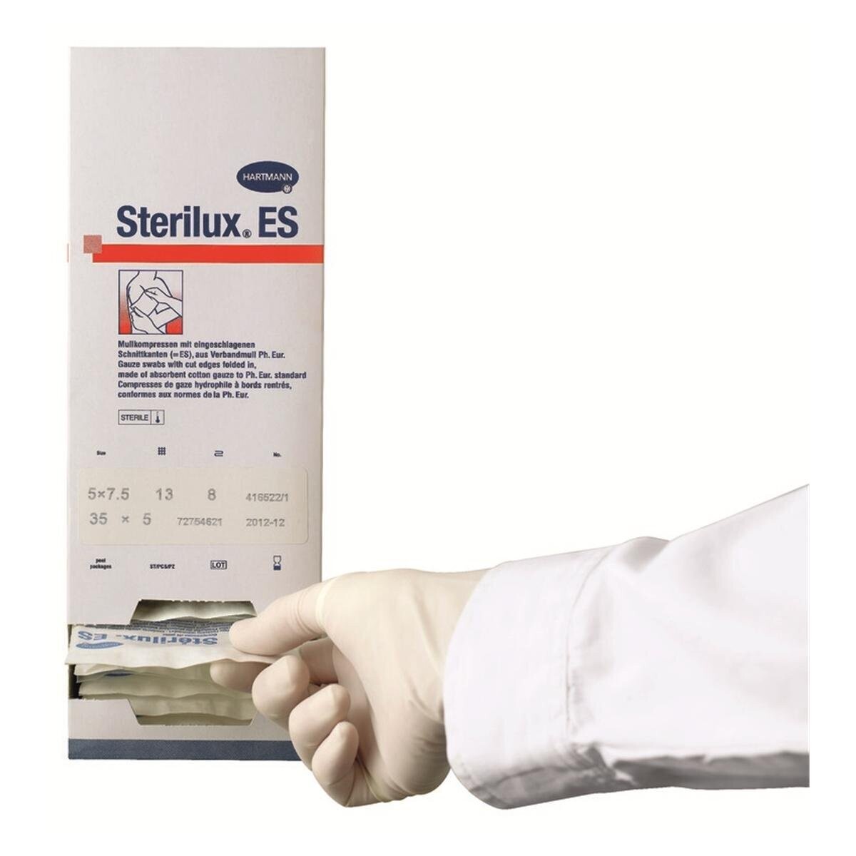 Compresses stériles tissées 5/5cm Sterilux ES Hartmann 
(175 pièces)