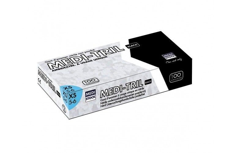 Gants Medi-Tril Black nitrile noirs Medi Stock