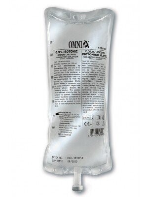Solution stérile (chlorure de sodium 0.9%) Omnia, Volume: 1000ml (10 pièces)