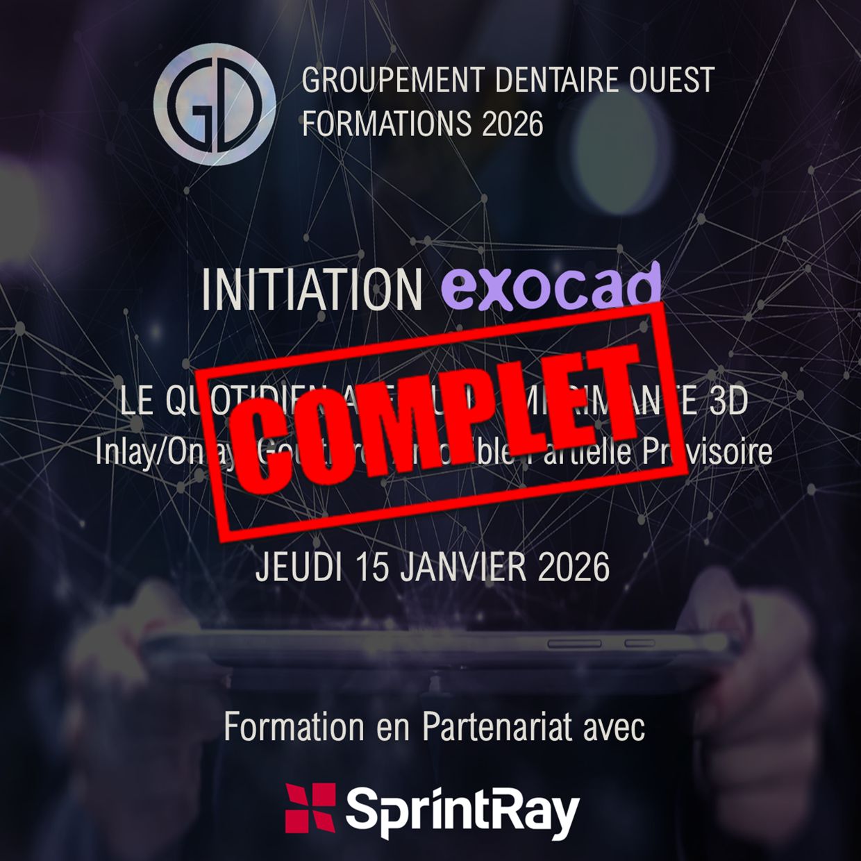 Initiation Exocad : Jeudi 15 janvier 2026