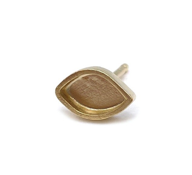 14k Vermeil Mismatched Depth Stud Earring - Marquise