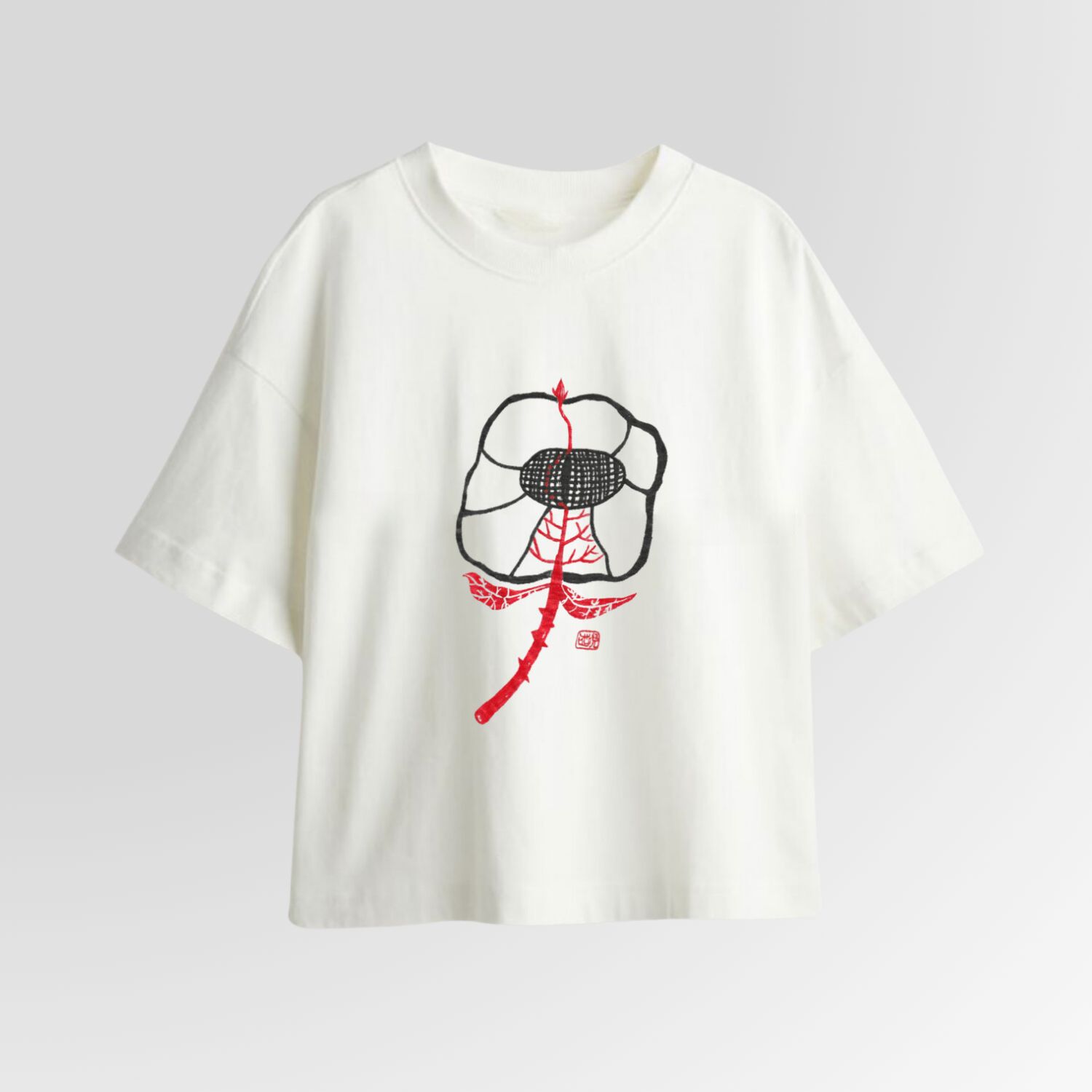 [HAND-PAINTED] Me FLOWER Collection "Flower With Thorns" Artwork T-Shirt