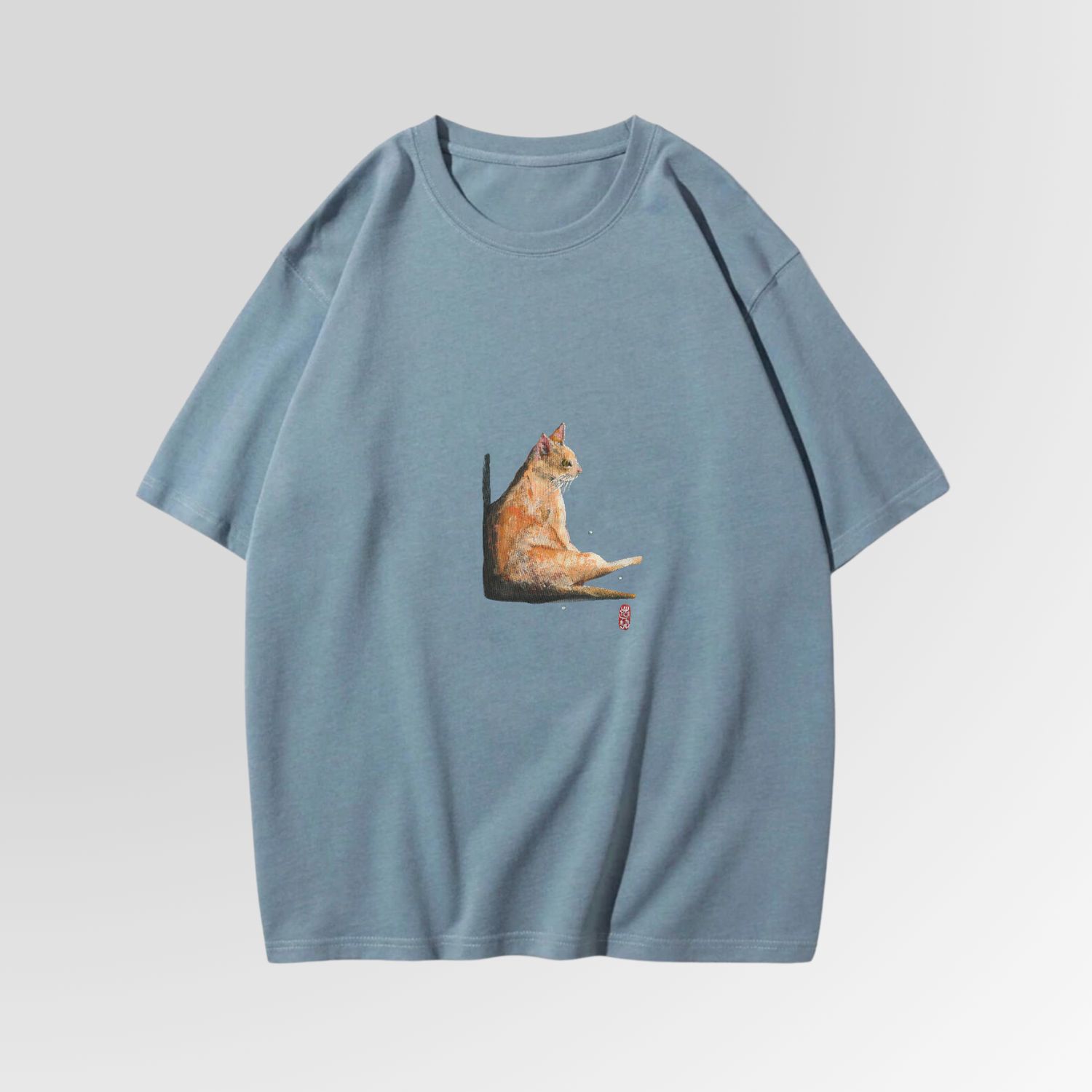 [HAND PAINTED] LIMITED MEow Collection Oversized "Taking A Break At This Noisy Alley" Artwork T-Shirt