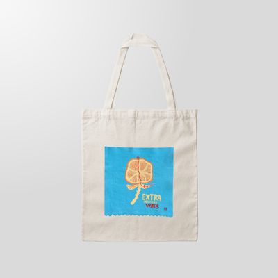 [HAND-PAINTED] Me FLOWER Collection 'Flower with Thorns' Canvas Tote Bag (Orange)*
