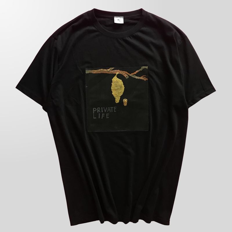[HAND-PAINTED] "The Golden Cocoon" Artwork T-Shirt (Black)