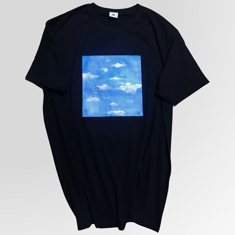 [HAND-PAINTED] "Weight of Mind" Artwork T-Shirt (Black)