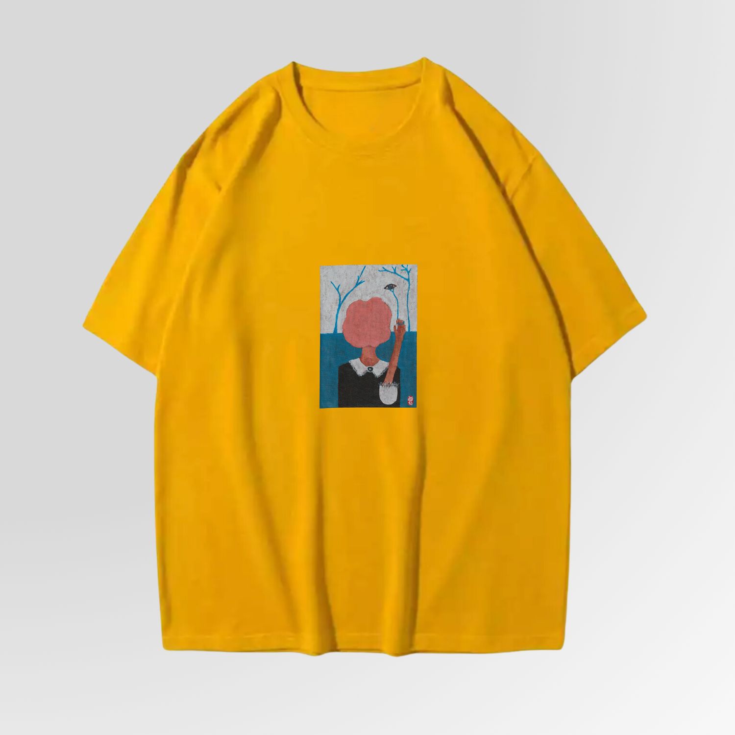 [HAND-PAINTED] Me FLOWER Collection "Tie A Prejudice Eye" Artwork T-Shirt (Ginko Yellow)