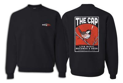 Black Crewneck (Chickadee Print)