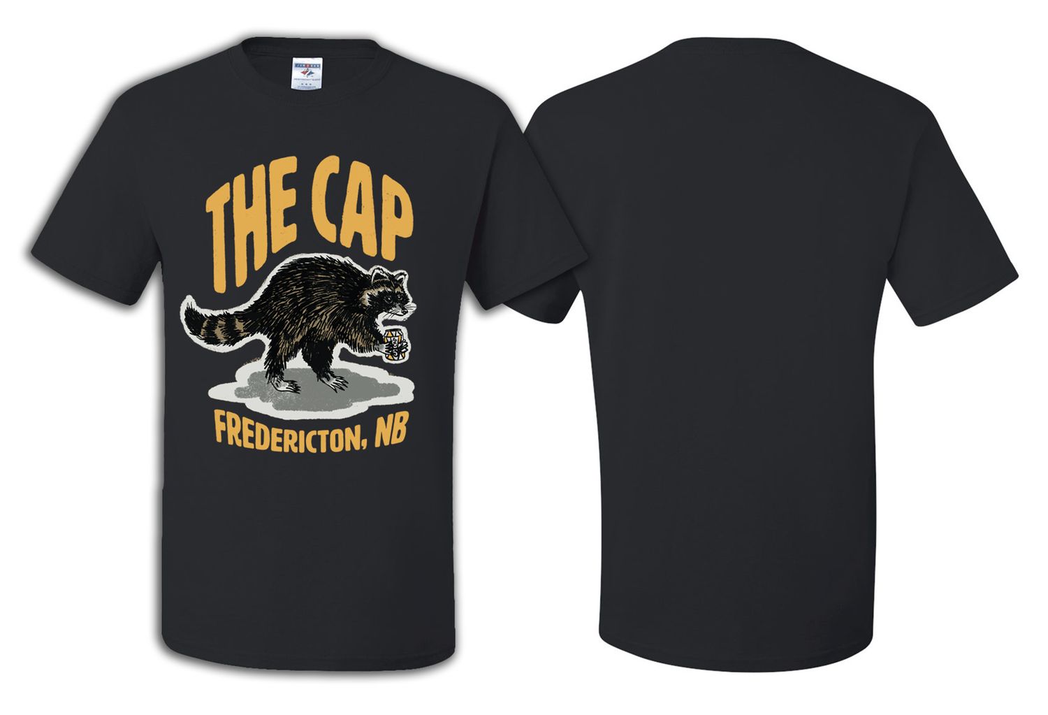 Black T-Shirt (Raccoon Print)