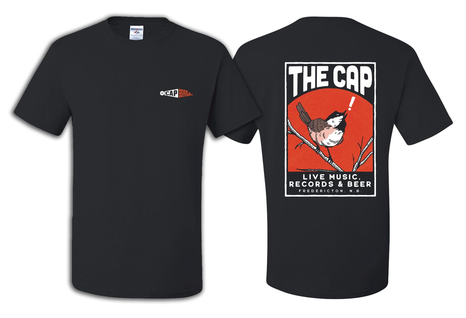 Black T-Shirt (Chickadee Print)