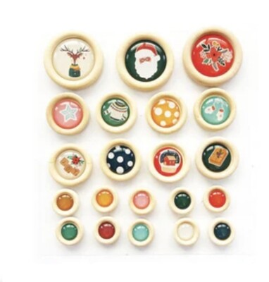 Cozy Christmas Wood Buttons
