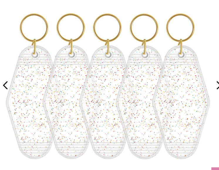 Key Chain Blanks Glitter X1pc