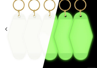 Key Chain Blank Glow White-Green x1pc