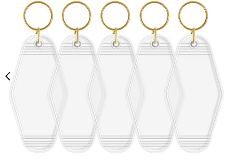Key Chain Blank Clear x1pc