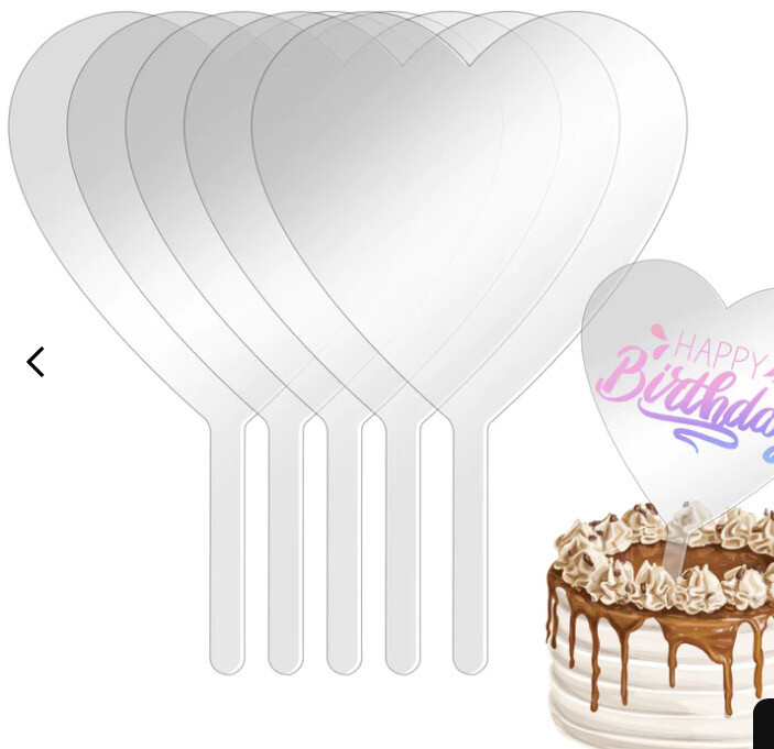Acrylic Cake Topper  Heart