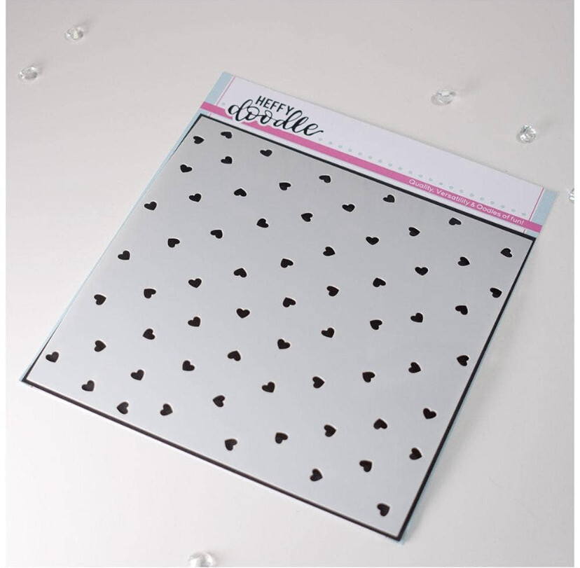 Confietti Hearts Stencil