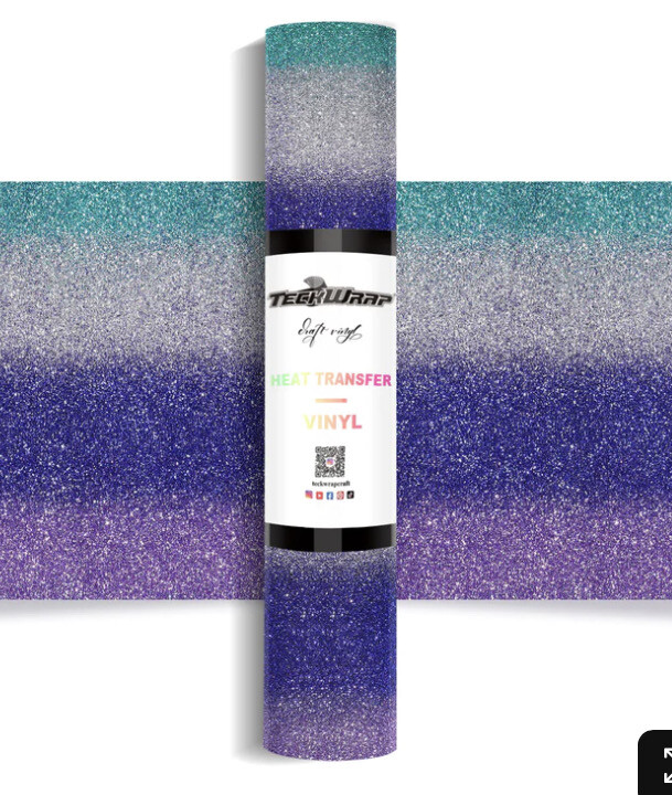 Ombre Glitter Rainbow Purple HTV