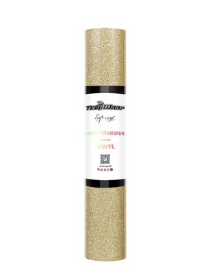 Glitter HTV Champagne Gold 5 Ft Roll