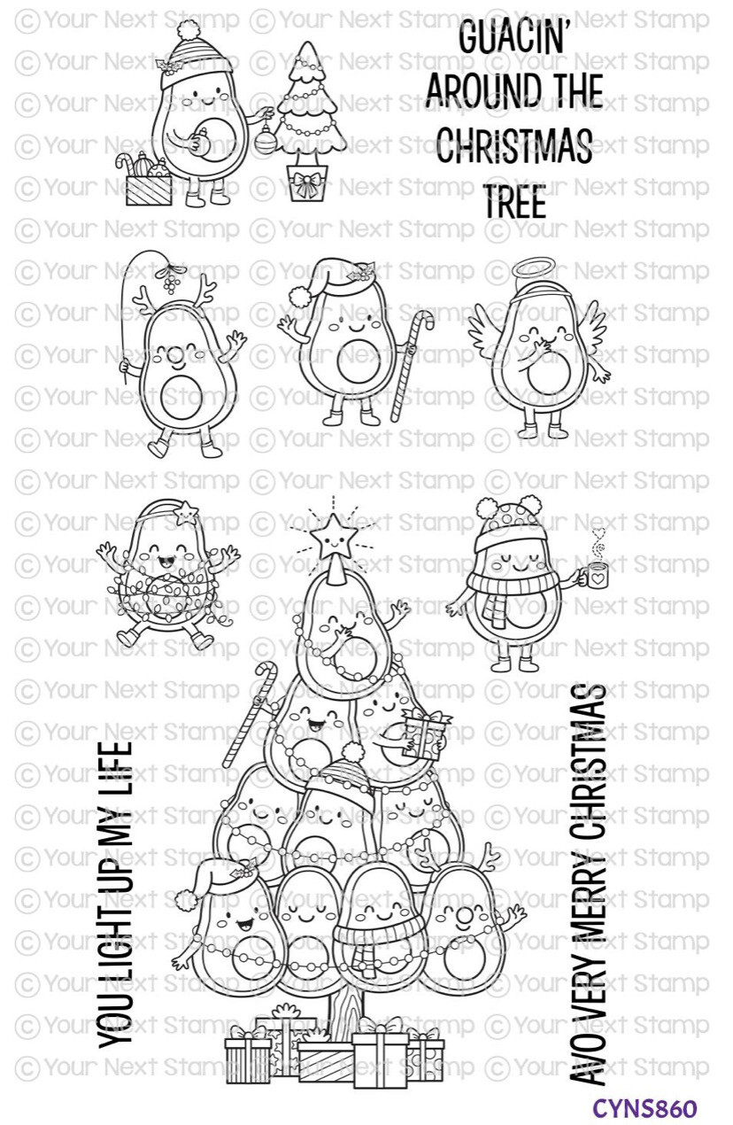 Christmas Avocado Stamp